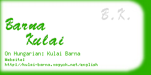 barna kulai business card